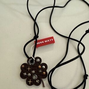 Miss Sixty Silver Clover Pendant Necklace